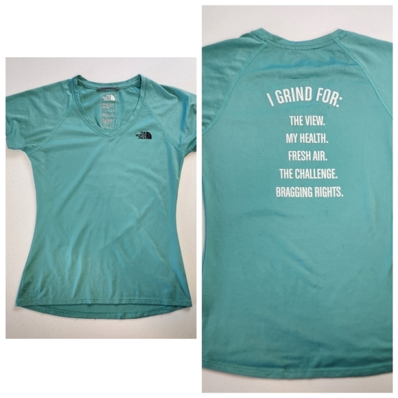 The North Face Tops - The North Face Wicking Short Sleeve Running Top T-Shirt Grind Activewear Green
